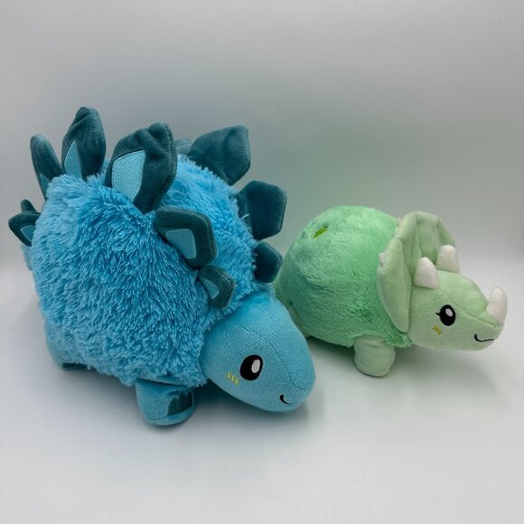 Squishable Mini 13.5" Stegosaurus III and Snacker 10" Triceratops Plush - Picture 1 of 12